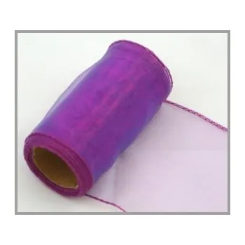 Stuha Organza stuha 10cm/9 m - tmavě fialová měňavá