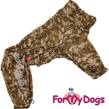 Obleček pro psa FOR MY DOGS Overal pro psy větších plemen DIGI CAMO, hnědý Velikost: A3