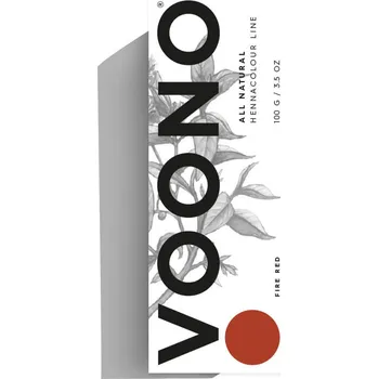 Barva na vlasy VOONO Přírodní hennová barva na vlasy Fire Red 100 g