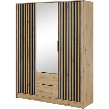 Šatní skříň Šatní skříň NELLY 3D se zrcadlem | 155 cm | artisan