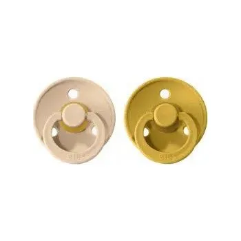 dudlíky Bibs Colour dudlíky z přírodního kaučuku 2ks - velikost 1 > varianta vanilla-mustard