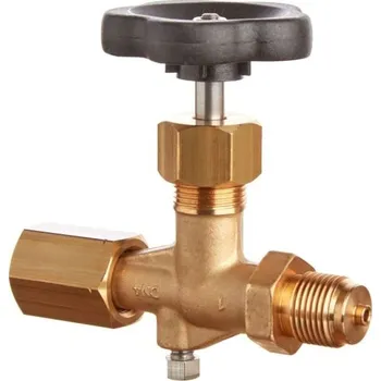 Ventil Manometrový ventil uzavírací dle DIN 16 270, mosaz, až do PN 250 Připojovací rozměr vstup/výstup: Tvar A (čep-spojka) - G1/2", Těsnění/Teplota média: PTFE -20 °C až +200 °C