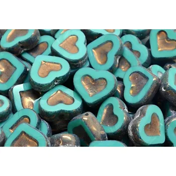 Korálek Ploškované korálky srdce 14x12mm č. 206