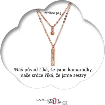 Náhrdelník Náš původ říká, že jsme kamarádky, naše srdce říká, že jsme sestry - OB12