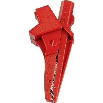 Krokosvorka HT Instruments 5004-IECR banánkový konektor banánková zdířka , zásuvka 4 mm, konektor 4 mm, krokosvorka CAT III 1000 V červená 1 ks