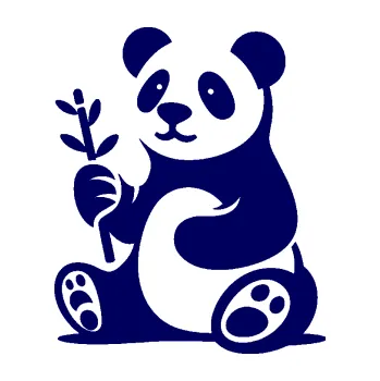 Samolepící dekorace SAMOLEPKA Panda 011 levá s bambusovou větvičkou (23 - tmavě modrá) NA AUTO, NÁLEPKA, FÓLIE, POLEP, TUNING, VLASTNÍ TEXT, TISK, AUTOSAMOLEPKY.cz, POLEPY, OBRÁZEK, LOGO, SAMOLEPKY