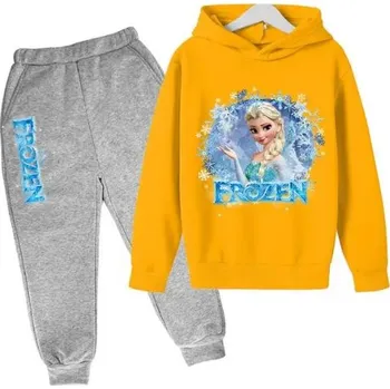 Frozen (Ledové království) Dětská tepláková souprava - Elsa Frozen (šedé tepláky) Barva: Žlutá, Velikost: 100/3-4 roky