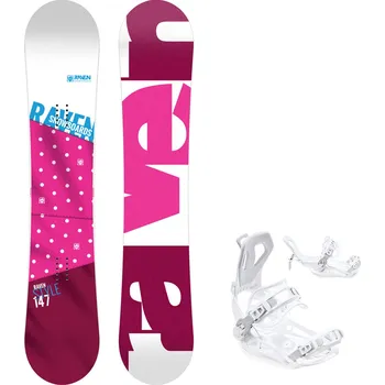 Snowboarding Snowboard komplet Raven Style pink + vázání Fastec FT360 white Velikost: 150 cm, Velikost vázání: M