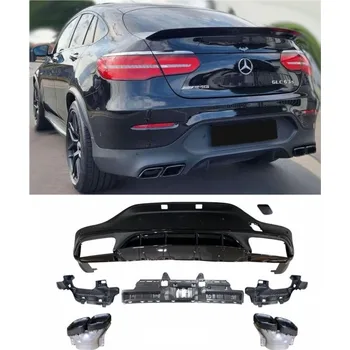 Nárazník PROTEC Difuzor zadního nárazníku MERCEDES C253 GLC COUPE KONCOVKY ČERNÉ