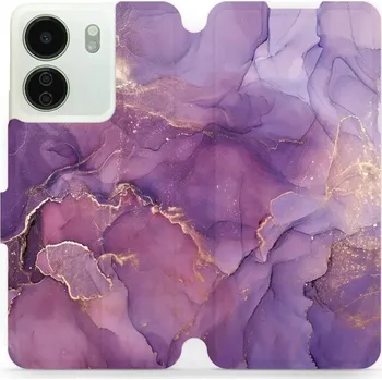 Pouzdro na mobilní telefon Flipové pouzdro Mobiwear - Xiaomi Redmi 13C - VP20S Fialový mramor (Knížkové flip pouzdro, obal, kryt na mobil Xiaomi Redmi 13C - VP20S Fialový mramor, materiál Umělá kůže + TPU - ochrana 360°, stojánek, silikonová vanička, magnetické zavírání)