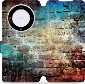 Pouzdro na mobilní telefon Flipové pouzdro Mobiwear - Honor Magic5 Lite 5G - V061P Zeď (Knížkové flip pouzdro, obal, kryt na mobil Honor Magic5 Lite 5G - V061P Zeď, materiál Umělá kůže + TPU - ochrana 360°, stojánek, silikonová vanička, magnetické zavírání)