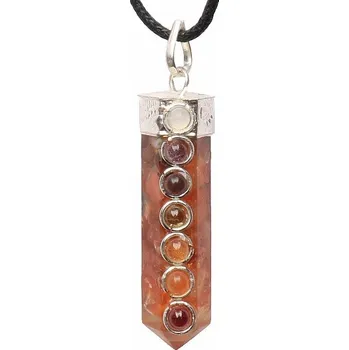 Přívěsek Orgonit čakrový přívěsek krystal s karneolem cca 3,5 cm