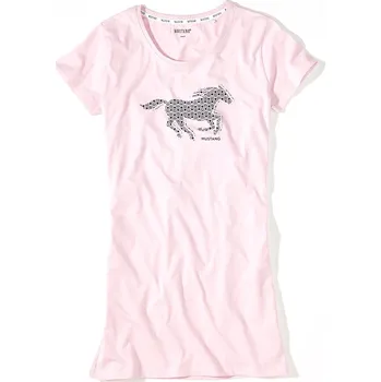 Dámské pyžamo MUSTANG Dámská růžová noční košile s potiskem koně CIRCLE DOTS XL 6229_6500.768
