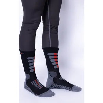 Pánské ponožky nanosilver® Letní trekingové ponožky se stříbrem šedo/červené Velikost: M 39/42