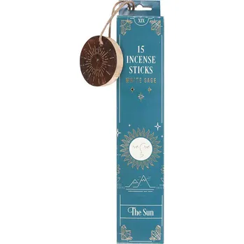 Vonná tyčinka The Sun Tarot - vonné tyčinky s vůní bílé šalvěje + dřevěný stojánek, 15 ks