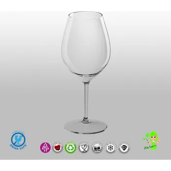 Relax na MAX Plastová sklenice na bílé a růžové víno, koktejl 510ml - nerozbitná, transparentní