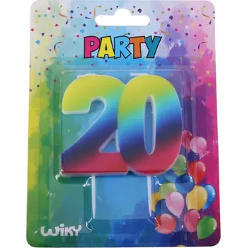 Dortová svíčka Párty svíčka číslo 20 Duha / W008557 wiky