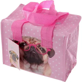 Nákupní taška Termotaška Mopsík - Skládací izolační taška na svačiny a obědy
