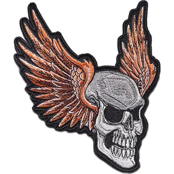 Nášivka Moto nášivka Lebka s křídlama 10cm x 14cm