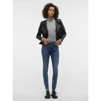 Dámská casual bunda Vero Moda Bunda z imitace kůže Riley 10302441 Černá Slim Fit L