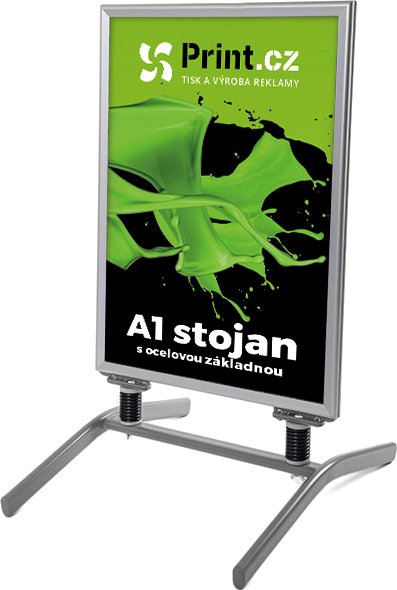 Reklamní stojan Áčko s ocelovou základnou, velikost A1, plakát