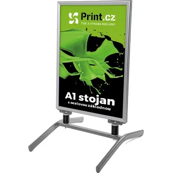 Reklamní stojan Áčko s ocelovou základnou, velikost A1, plakát