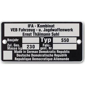 Motor pro motocykl Štítek rámu SIMSON S50 starší typ