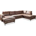 Hnědá rozkládací pohovka do "U" z imitace kůže Miuform Lofty Lilly Vintage, pravý roh ID_1407419