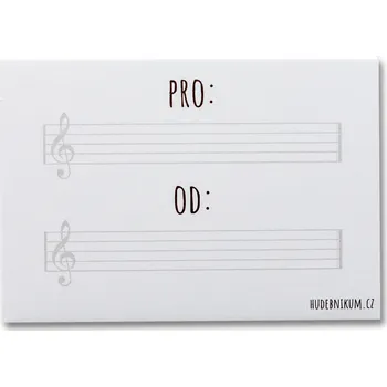 Dárková krabička Kartičky/Jmenovky na dárek s notovou osnovou 10 ks