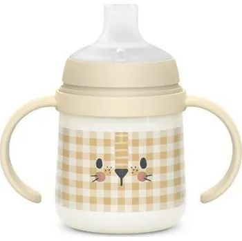 Kojenecká láhev Suavinex První láhev s oušky Den/noc 150 ml Krémový lev