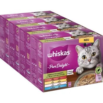 Krmivo pro kočku 48x85g Multipack Whiskas Pure Delight kapsičky - míchané ragú v želé