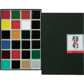 Speciální výtvarná barva Sada japonských akvarelových barev Gansai 24 ks