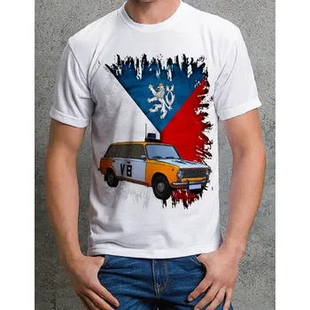 Pánské tričko tričko policie Československo 122 (POLICIE tričko s policejním autem)