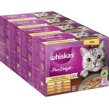 Krmivo pro kočku 144x85g Whiskas Pure Delight Multipack kapsičky - drůbeží ragú v želé