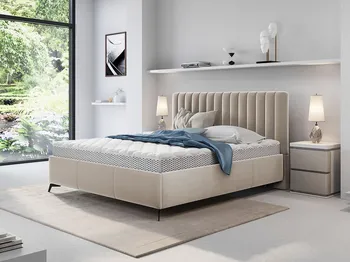 Postel Manželská postel s úložným prostorem Tanix 180 x 200 cm béžová