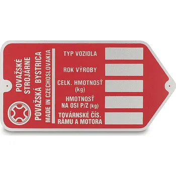 Motor pro motocykl Štítek rámu Mustang, J90, Babetta 207 - červený