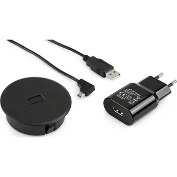Emuca Bezdrátová nabíječka 70 mm AIRTOP + USB nabíjení / Černá