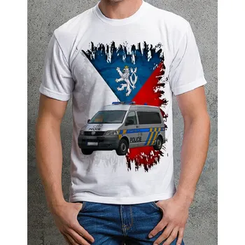 Pánské tričko tričko policie ČR II. L (POLICIE tričko s policejním autem)