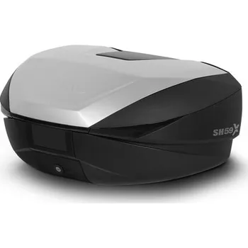 Zavazadlo na motocykl Vrchní kufr na motorku SHAD SH59X černý s hliníkovým krytem (rozšiřitelný koncept) se zámkem PREMIUM SMART (s plotnou)