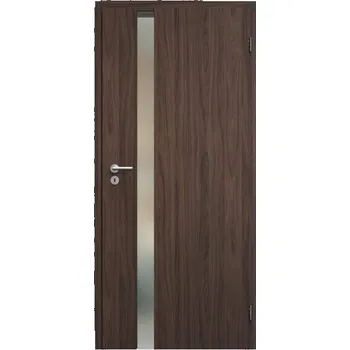 Interiérové dveře SAPELI HARMONIE KOMFORT M83 - CPL LAMINÁT - OTOČNÉ DVEŘE VČ. ZÁRUBNĚ - ořech Průchozí šířka (cm): 80, Průchozí výška (cm): 197, Typ skla: Satináto bílé