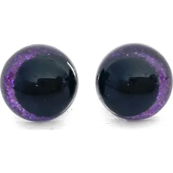 Bezpečnostní oči 16mm šilhavé fialové tmavé glitrové 2ks (2ks, 16mm)