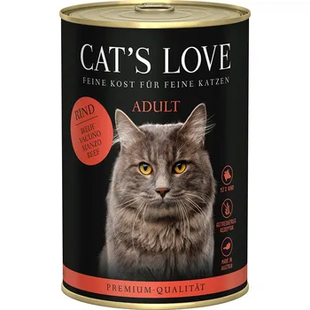 Krmivo pro kočku 12x400g Cat's Love – výhodné balení - čisté hovězí