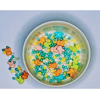 Jedlá dekorace na dort Lucie´s Sprinkles Veselé velikonoce - zajíčkový mix 55g: 55g