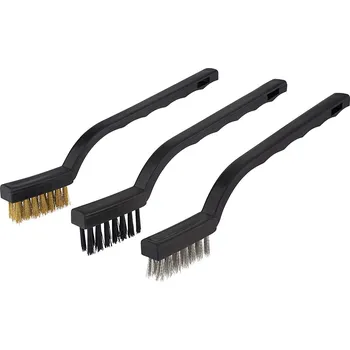 Drátěný kartáč Kartáče na svíčku - mosaz, nerez, nylon - sada