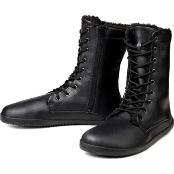 Dámská zimní obuv Ahinsa shoes Ahinsa bare Jaya Winter černá s černým kožíškem (zip) Velikost EU: 39, vnitřní délka: 256, vnitřní šířka: 99