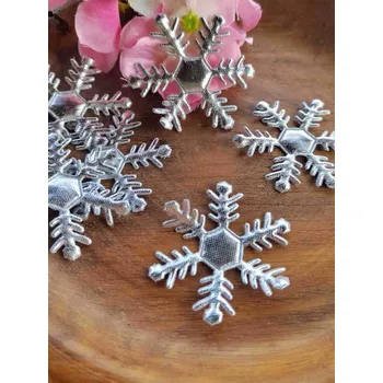 Nášivka Aplikace vločka Ø5 cm stříbrná