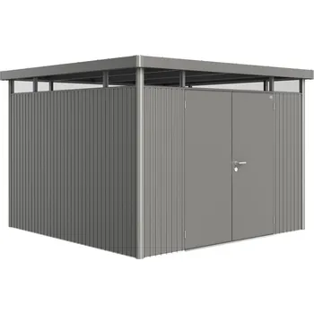 Zahradní domek Biohort Zahradní domek HIGHLINE® H6, šedý křemen metalíza, DD (S dvoukřídlými dveřmi)
