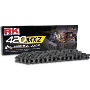 Řetězová sada pro motocykl Řetěz RK 420 MXZ, bezkroužkový, zesílený, ocelový, 140 článků