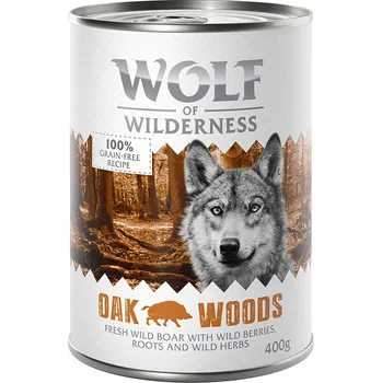 12x400g Wolf of Wilderness Adult - Oak Woods - kančí