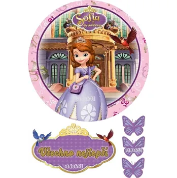 Jedlá dekorace na dort Princezna Sofie č.2 jedlý papír - Bez úprav